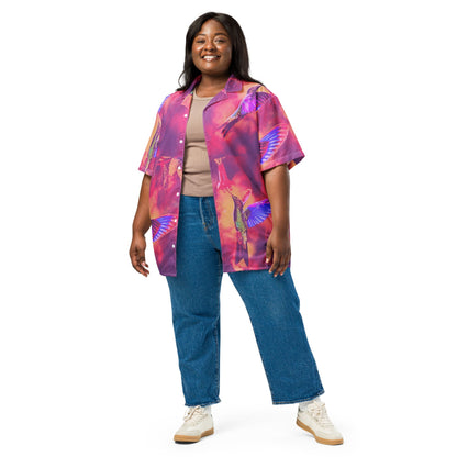 Shrine Hummingbirds Unisex button shirt - Gregg Acini Adoree Designs - Button Down Shirt