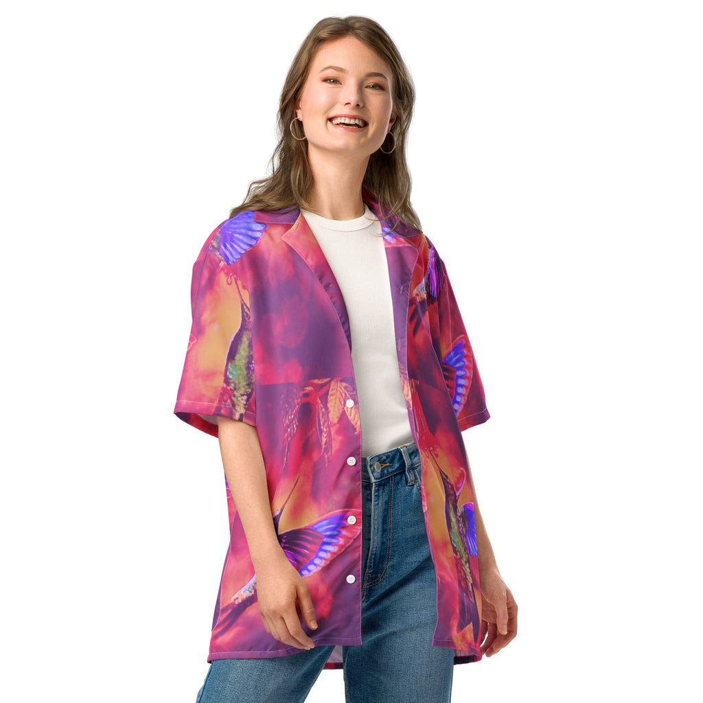 Shrine Hummingbirds Unisex button shirt - Gregg Acini Adoree Designs - Button Down Shirt