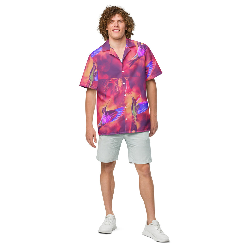Shrine Hummingbirds Unisex button shirt - Gregg Acini Adoree Designs - Button Down Shirt