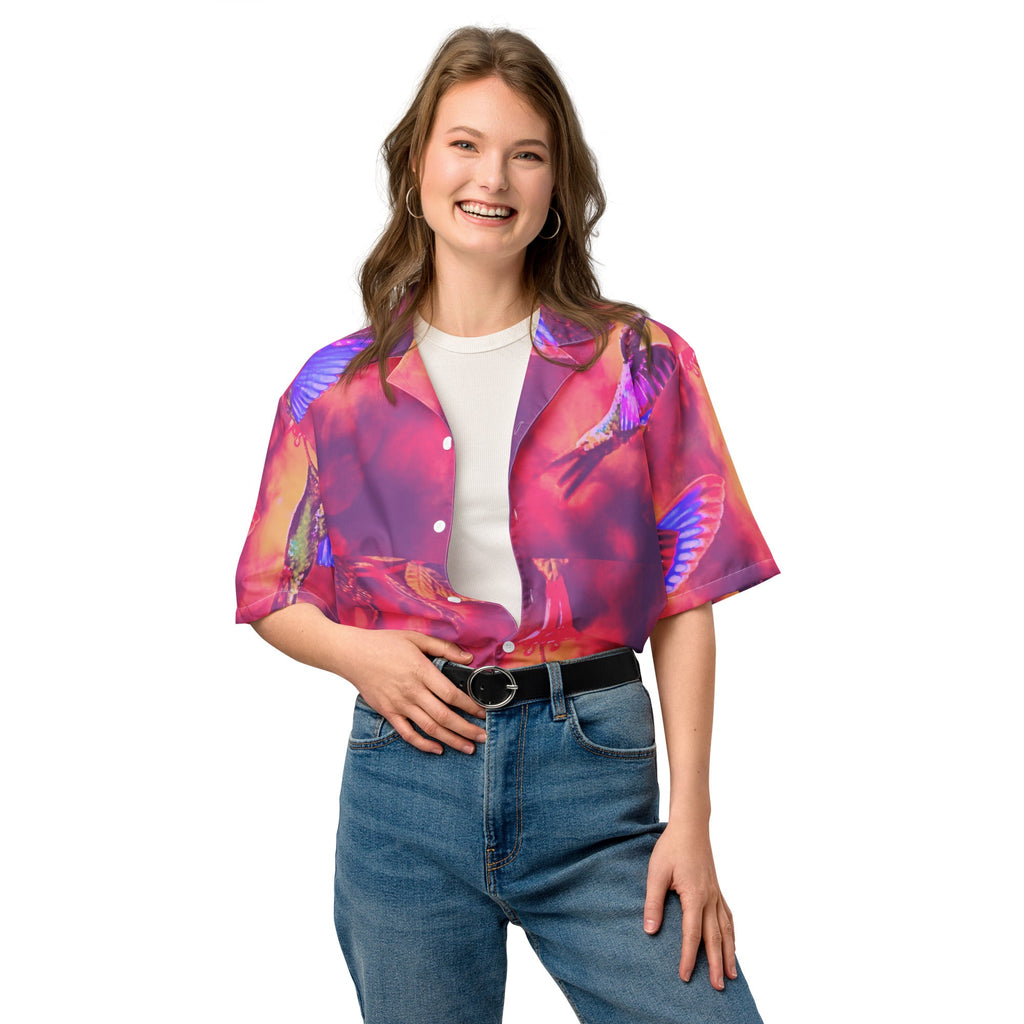 Shrine Hummingbirds Unisex button shirt - Gregg Acini Adoree Designs - Button Down Shirt