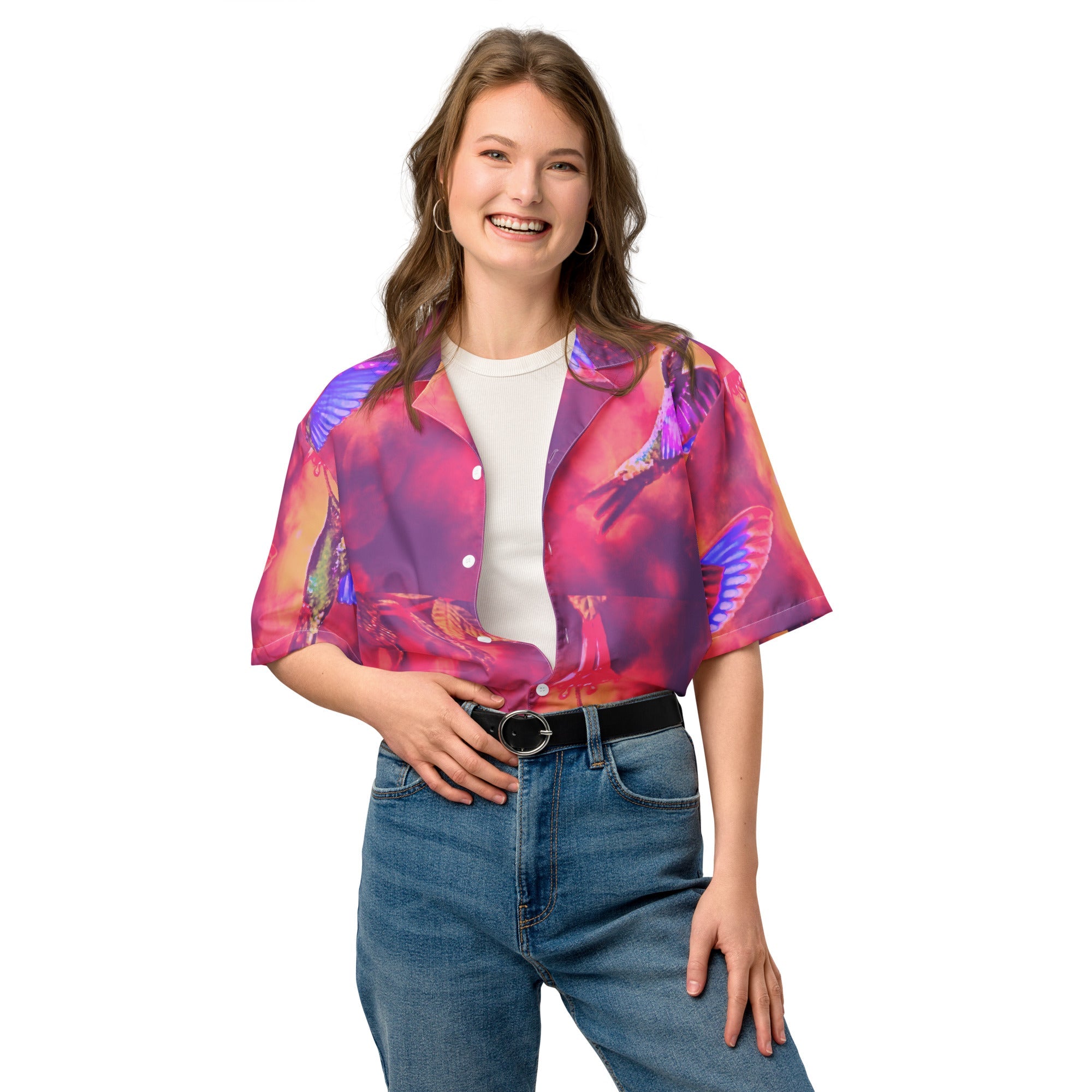 Shrine Hummingbirds Unisex button shirt - Gregg Acini Adoree Designs - Button Down Shirt