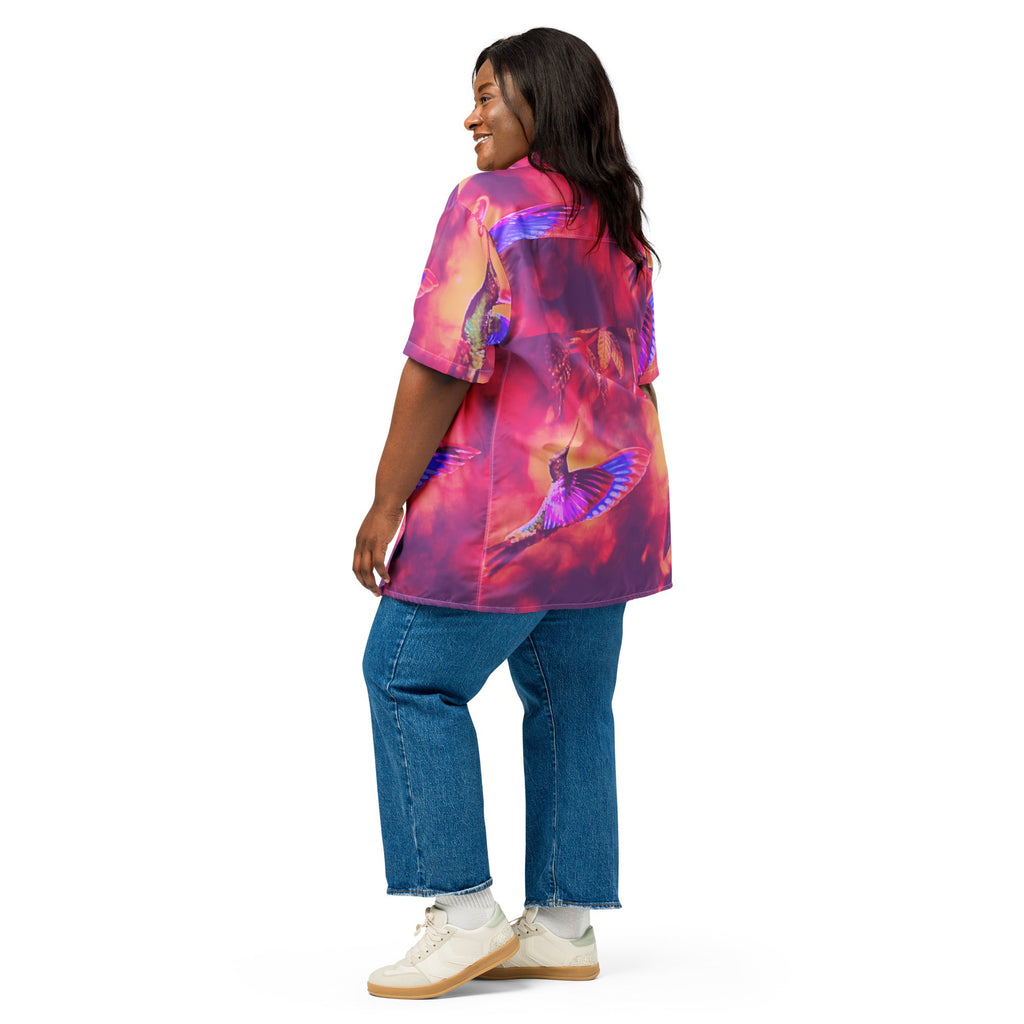 Shrine Hummingbirds Unisex button shirt - Gregg Acini Adoree Designs - Button Down Shirt