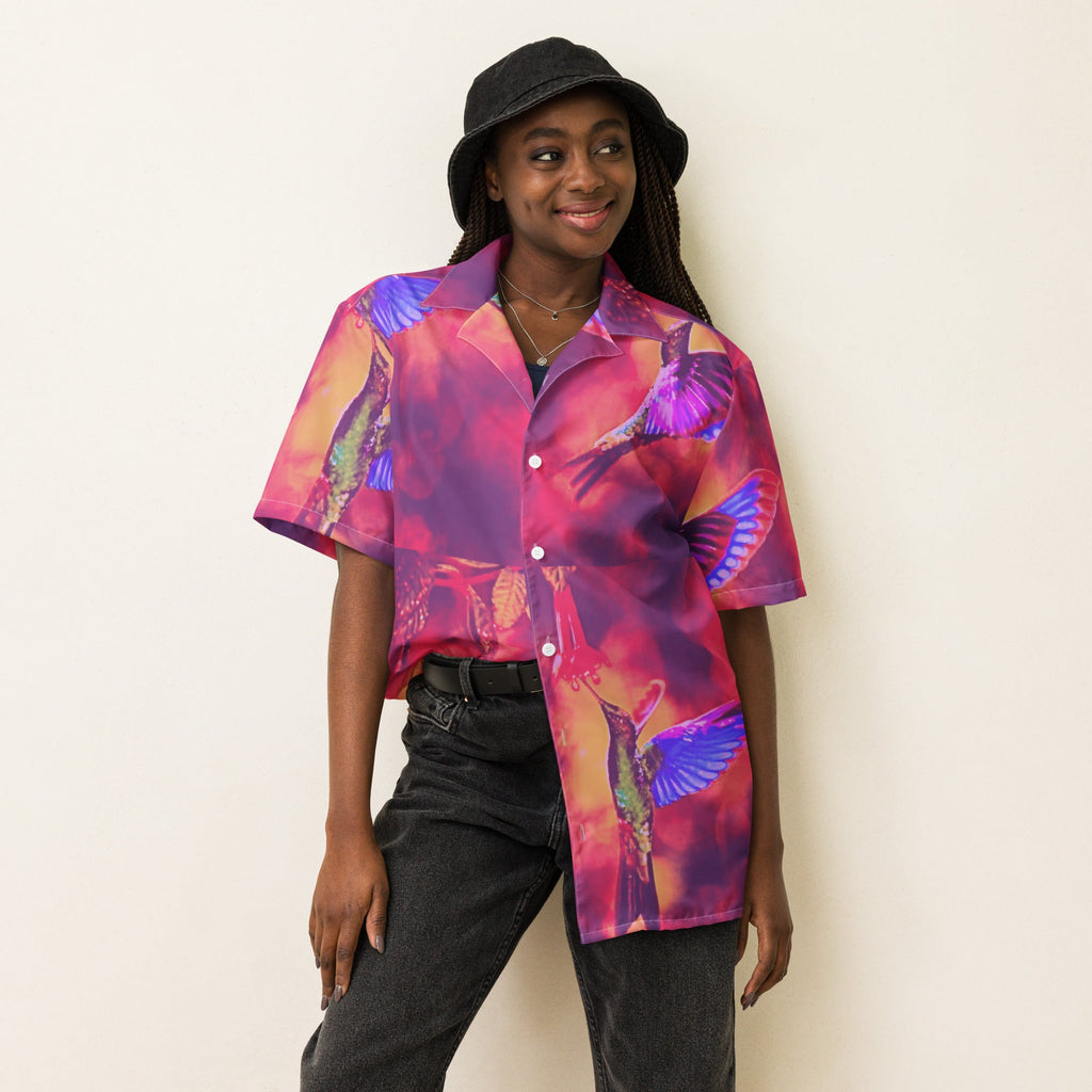 Shrine Hummingbirds Unisex button shirt - Gregg Acini Adoree Designs - Button Down Shirt