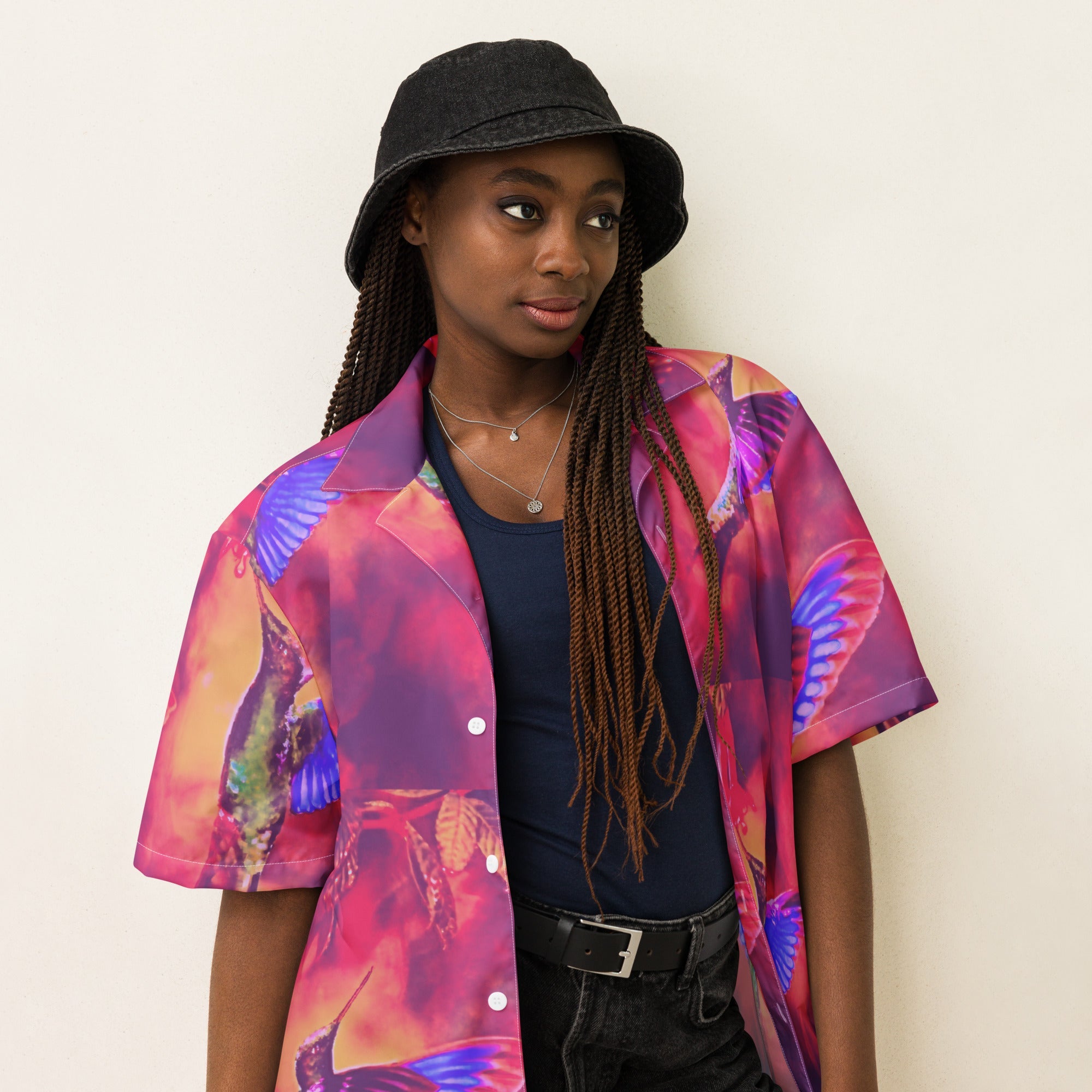 Shrine Hummingbirds Unisex button shirt - Gregg Acini Adoree Designs - Button Down Shirt