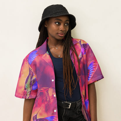 Shrine Hummingbirds Unisex button shirt - Gregg Acini Adoree Designs - Button Down Shirt