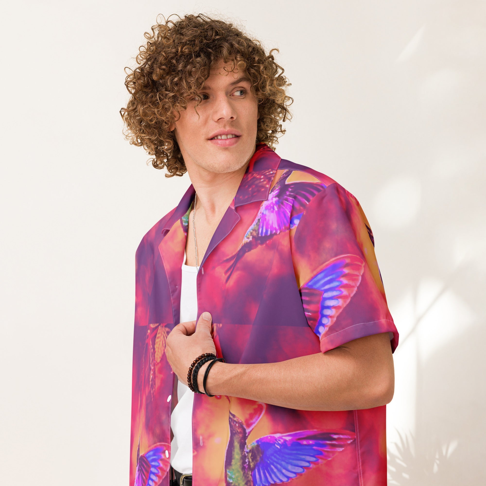 Shrine Hummingbirds Unisex button shirt - Gregg Acini Adoree Designs - Button Down Shirt