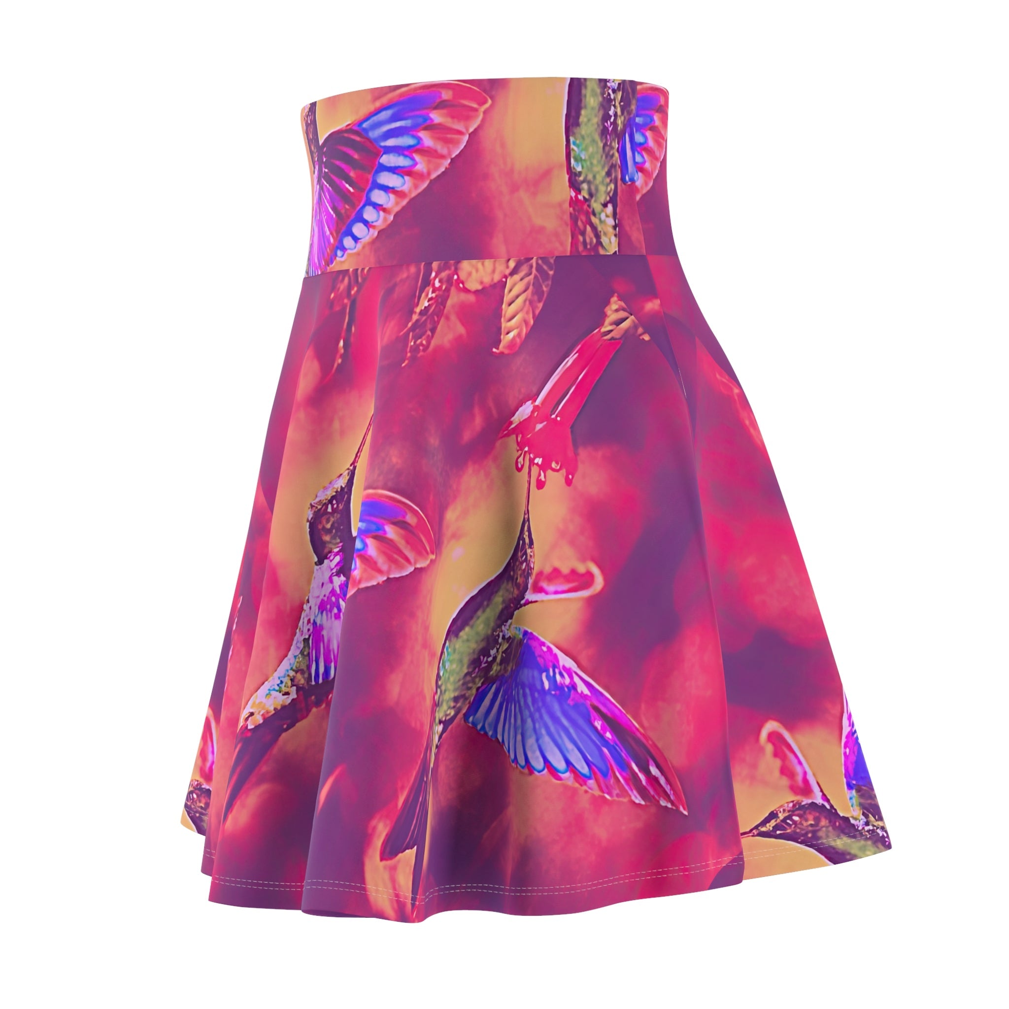 Shrine Hummingbirds Women's Skater Skirt - Nature - Inspired Fashion - Gregg Acini Adoree Designs - Skirt