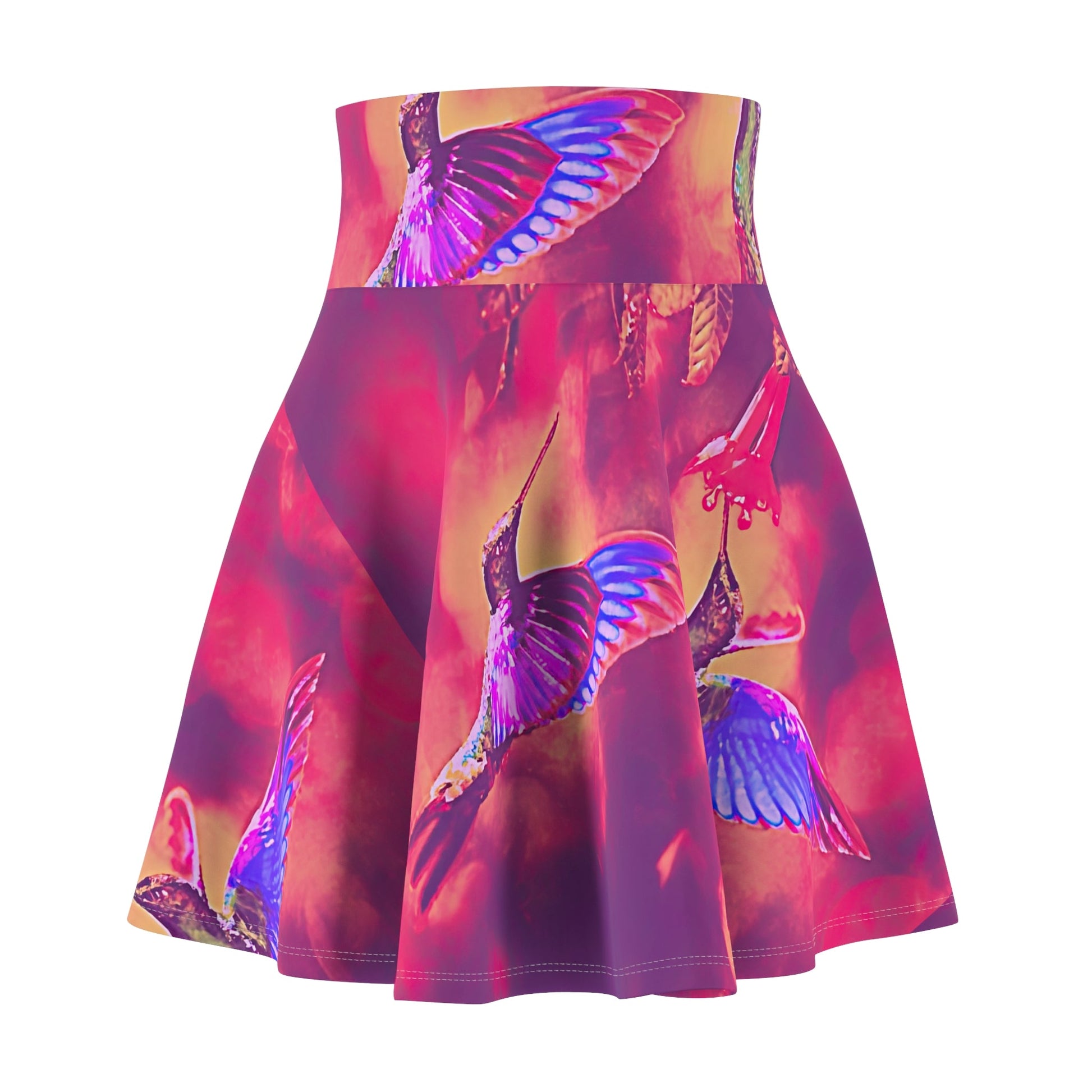 Shrine Hummingbirds Women's Skater Skirt - Nature - Inspired Fashion - Gregg Acini Adoree Designs - Skirt