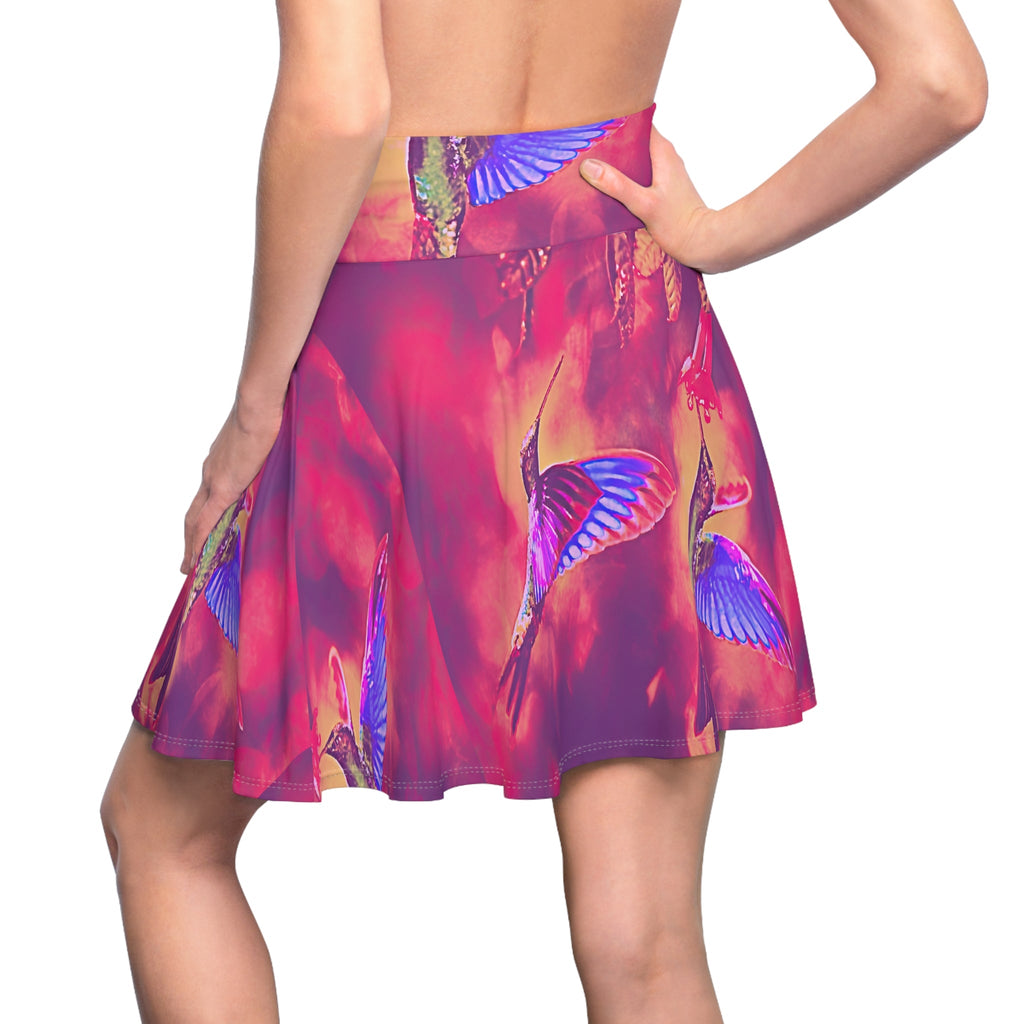 Shrine Hummingbirds Women's Skater Skirt - Nature - Inspired Fashion - Gregg Acini Adoree Designs - Skirt