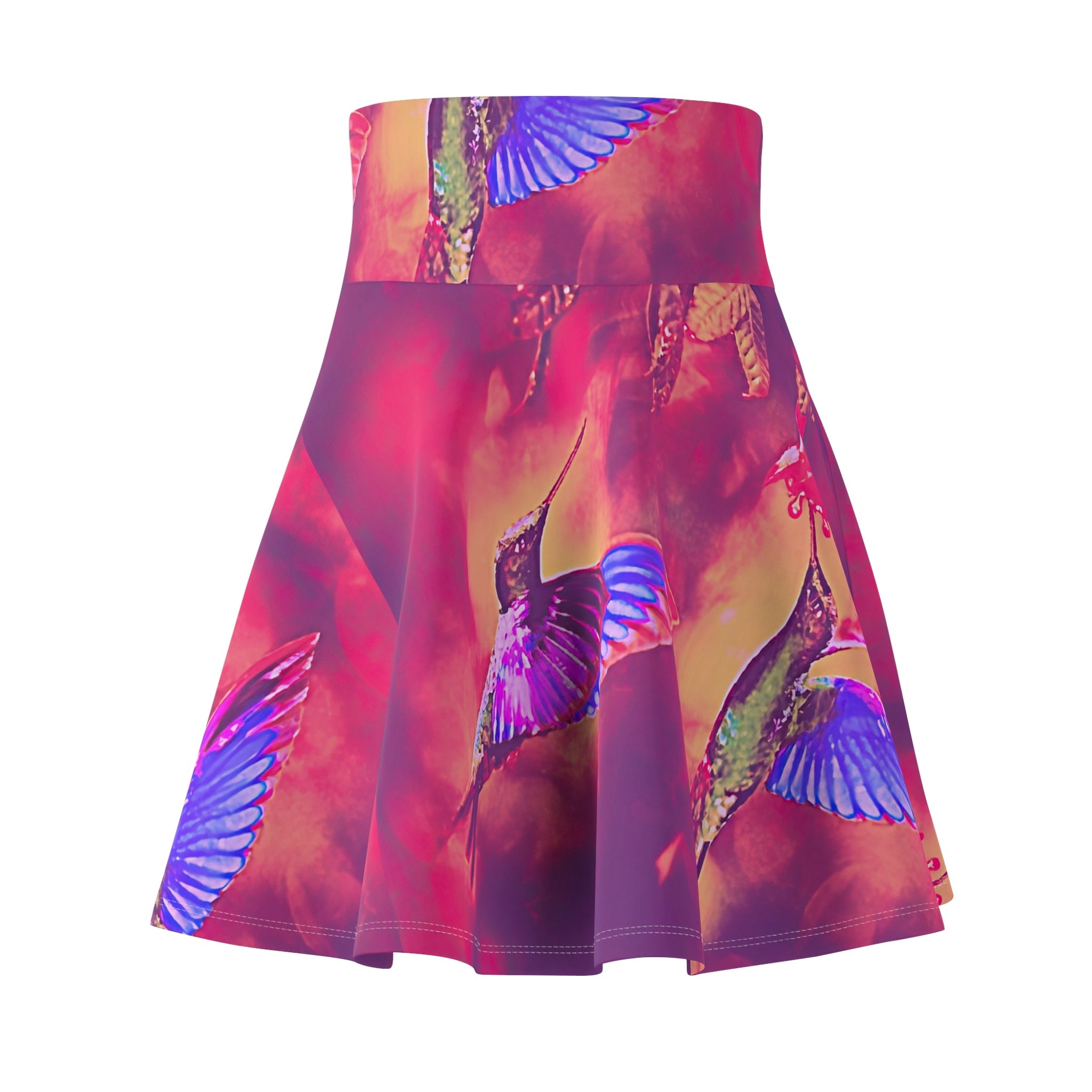 Shrine Hummingbirds Women's Skater Skirt - Nature - Inspired Fashion - Gregg Acini Adoree Designs - Skirt
