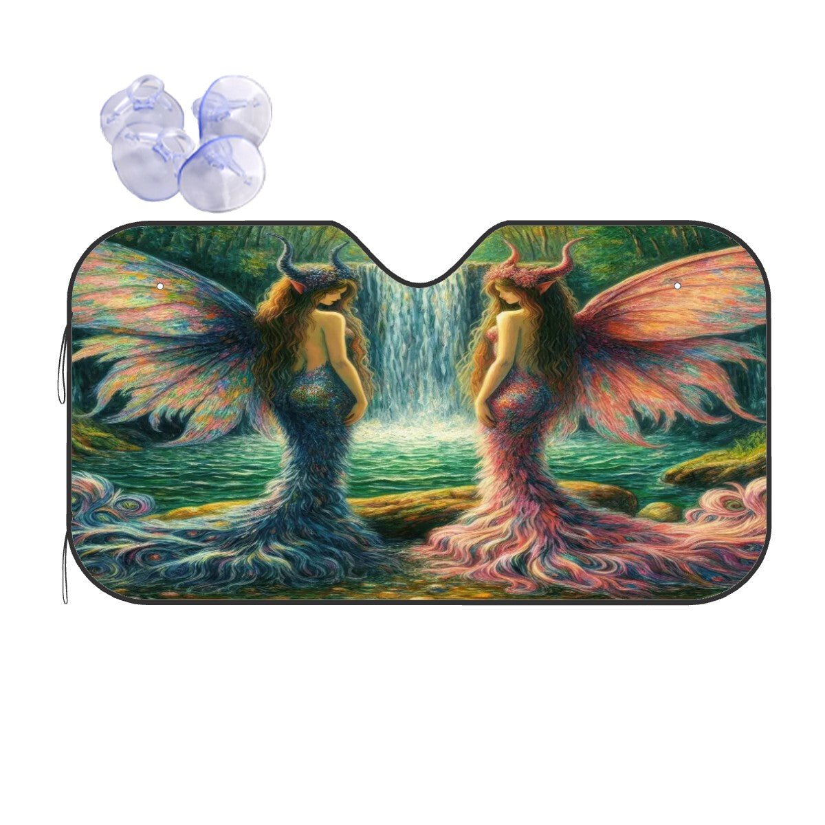 Sisters Car Windshield Sun Shade (Stiff Version) - Gregg Acini Adoree Designs - Sun Shade