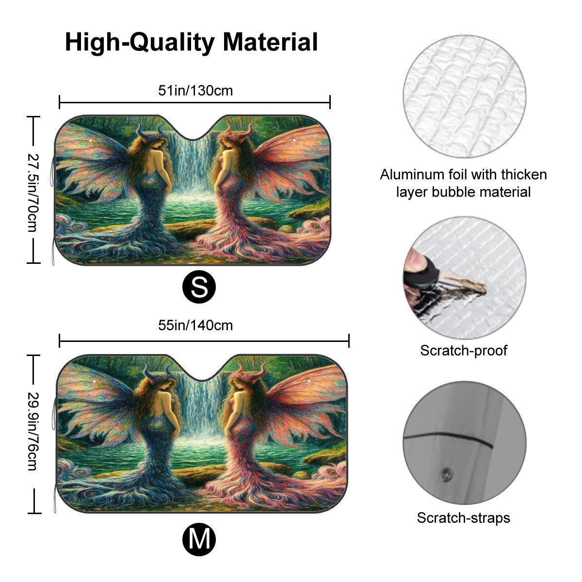 Sisters Car Windshield Sun Shade (Stiff Version) - Gregg Acini Adoree Designs - Sun Shade