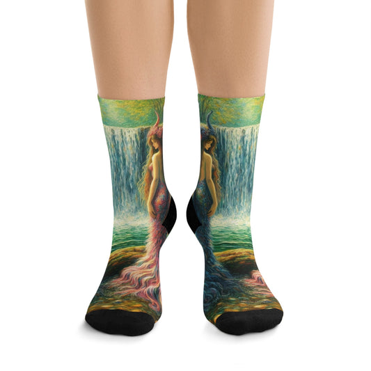 Sisters Eco - Friendly Art Socks - Artistic Recycled Poly Socks - Gregg Acini Adoree Designs - All Over Prints