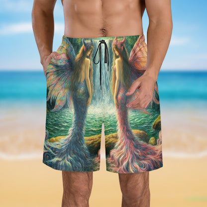 Sisters Men's Beach Shorts - Gregg Acini Adoree Designs - Swimsuit