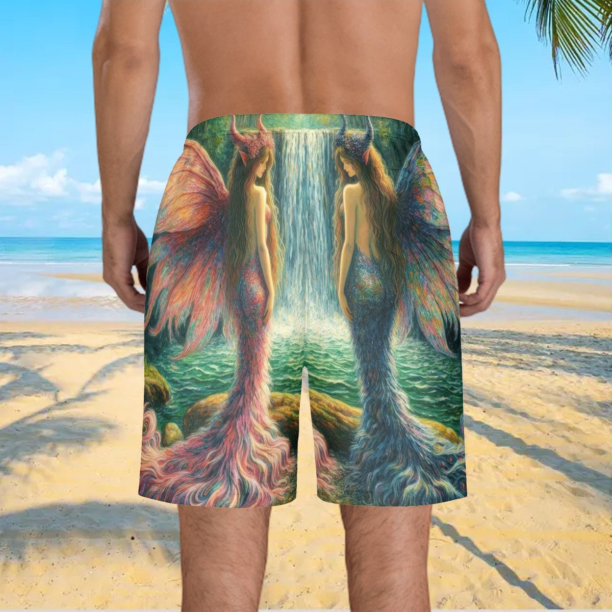Sisters Men's Beach Shorts - Gregg Acini Adoree Designs - Swimsuit