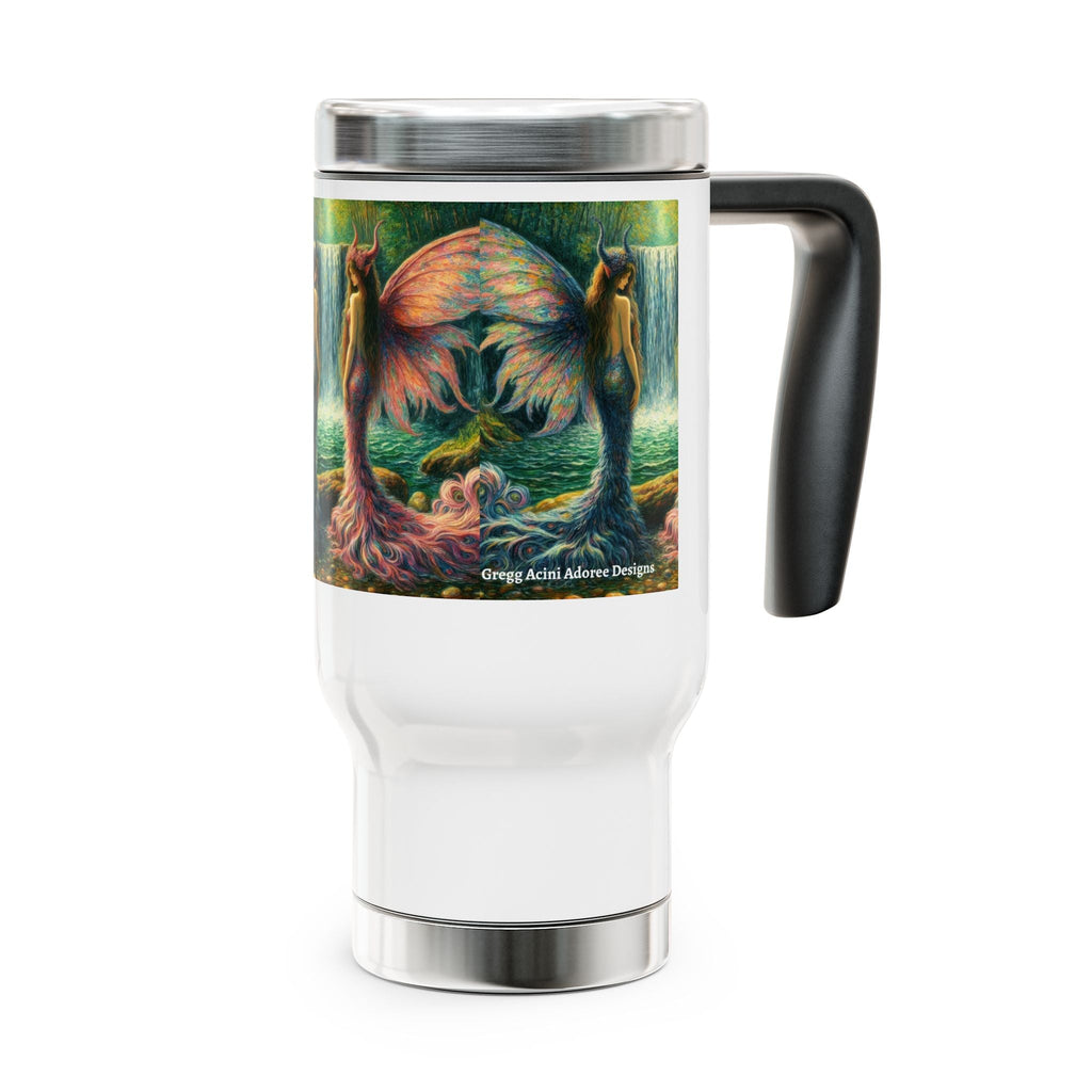 Sisters Stainless Steel Travel Mug - 14oz Handle Design - Gregg Acini Adoree Designs - Mug