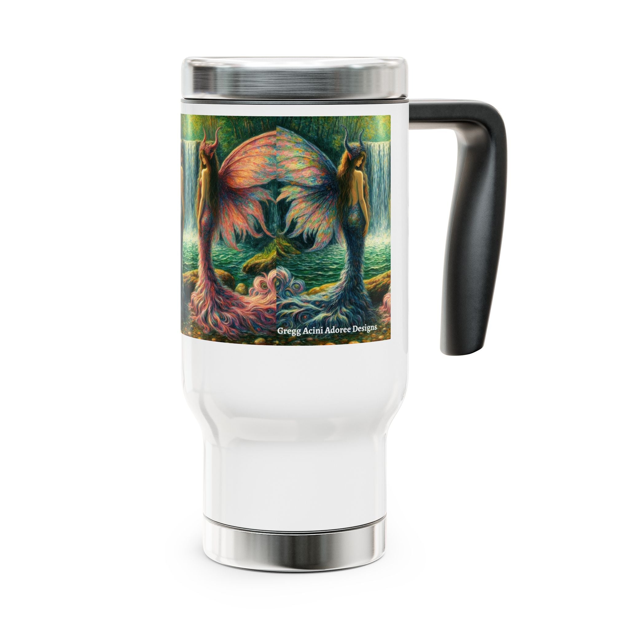Sisters Stainless Steel Travel Mug - 14oz Handle Design - Gregg Acini Adoree Designs - Mug