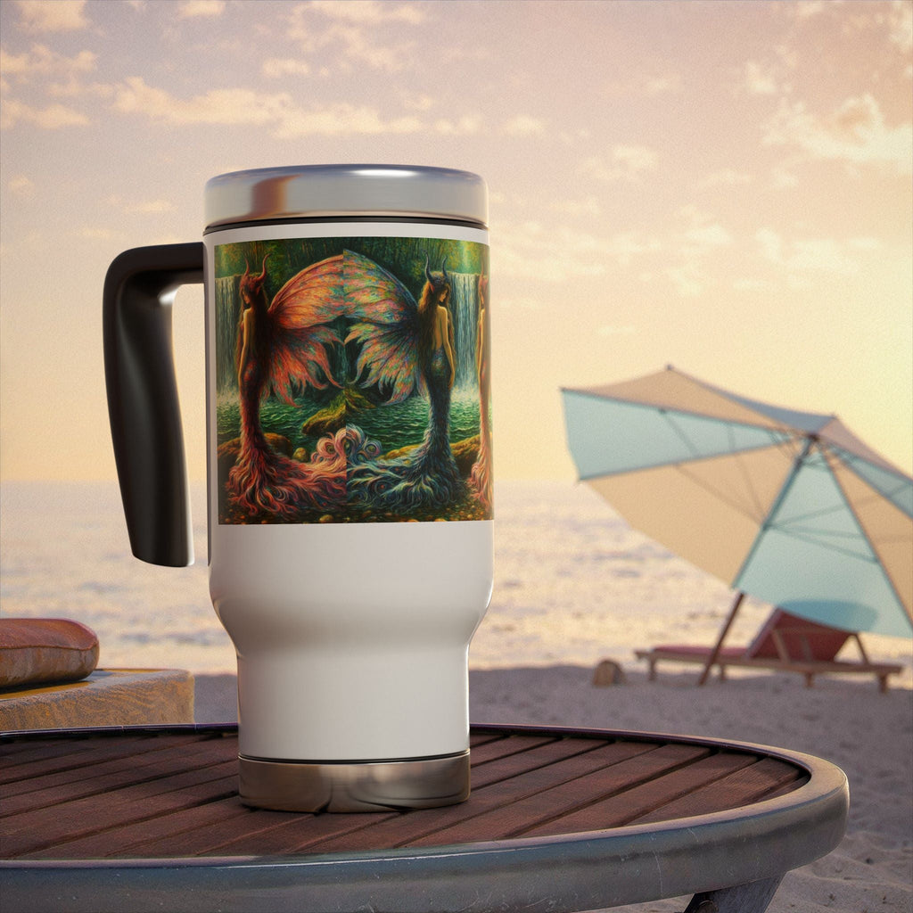 Sisters Stainless Steel Travel Mug - 14oz Handle Design - Gregg Acini Adoree Designs - Mug