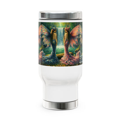 Sisters Stainless Steel Travel Mug - 14oz Handle Design - Gregg Acini Adoree Designs - Mug