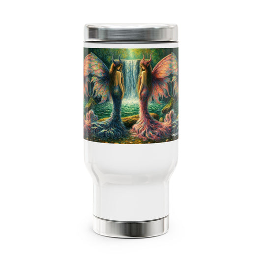 Sisters Stainless Steel Travel Mug - 14oz Handle Design - Gregg Acini Adoree Designs - Mug