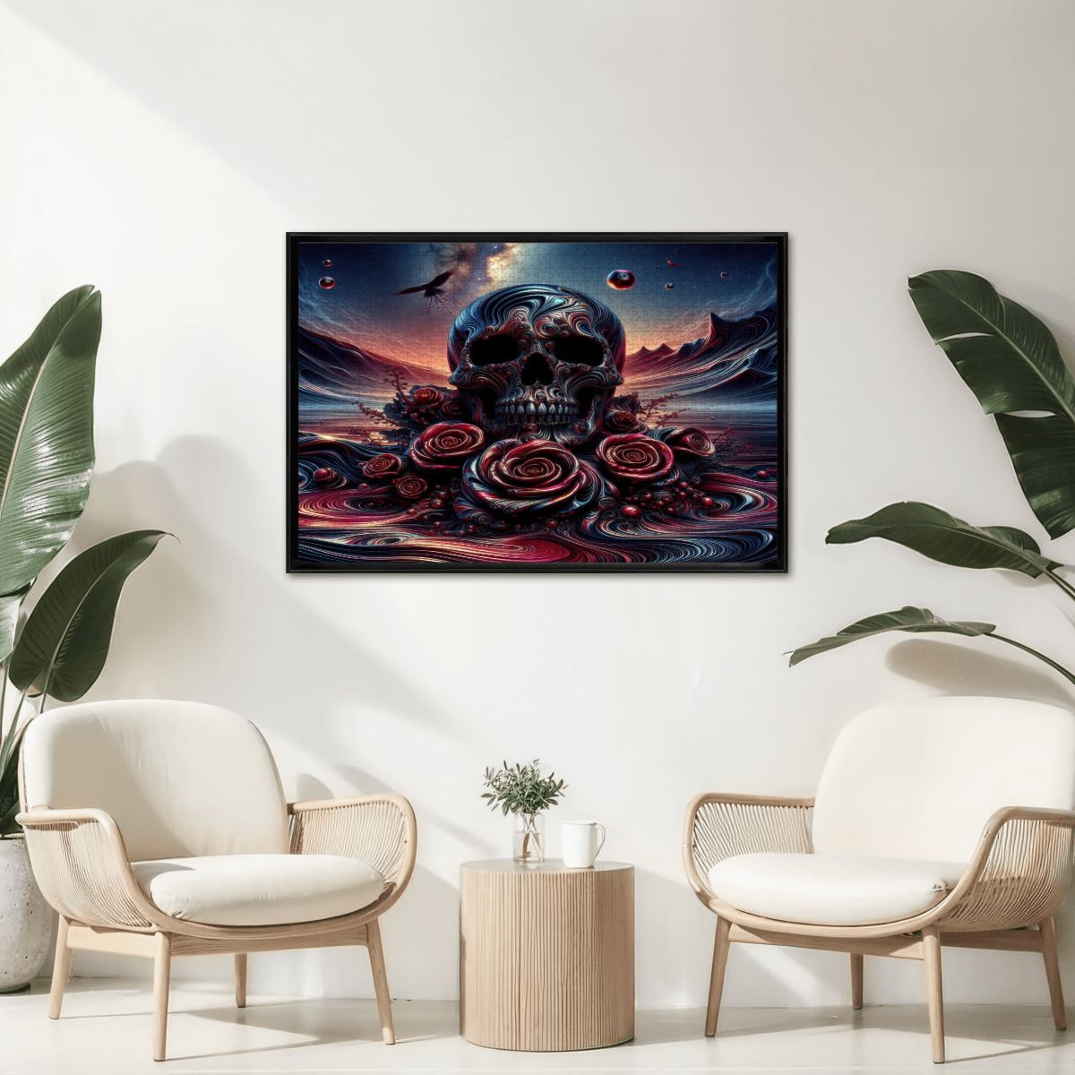 Skull and Roses Wooden Jigsaw Puzzles 1000 pcs - Gregg Acini Adoree Designs - Jigsaw Puzzle