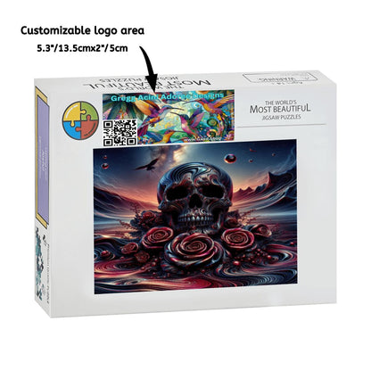 Skull and Roses Wooden Jigsaw Puzzles 1000 pcs - Gregg Acini Adoree Designs - Jigsaw Puzzle