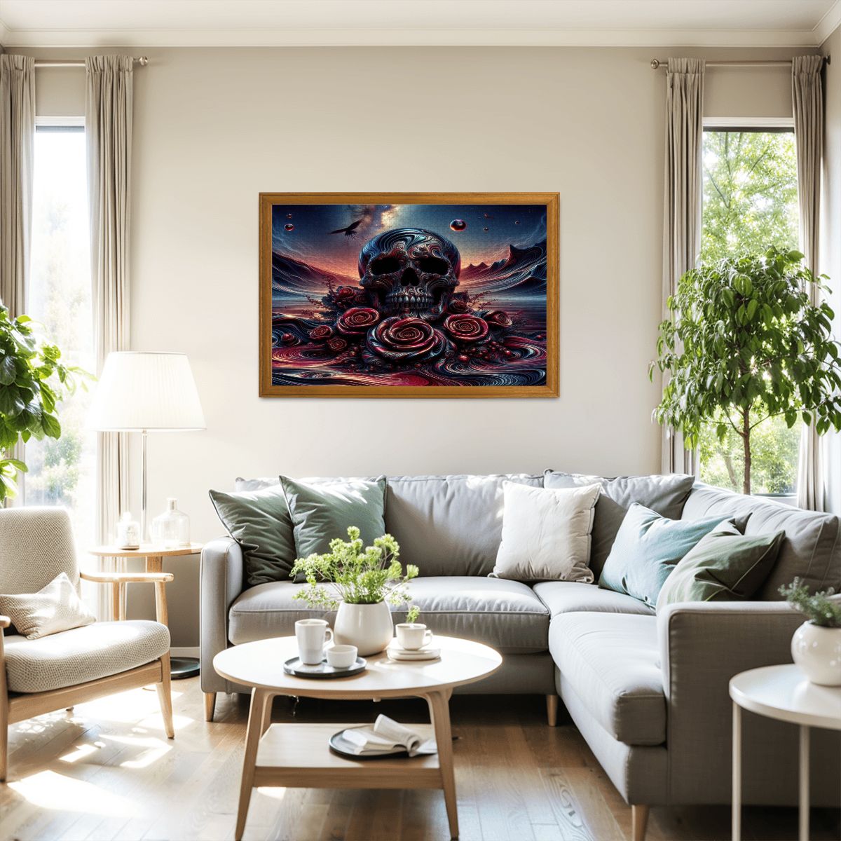 Skull and Roses Wooden Jigsaw Puzzles 1000 pcs - Gregg Acini Adoree Designs - Jigsaw Puzzle