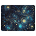 Space in Gold and Blue Sherpa blanket - Gregg Acini Adoree Designs - Blanket