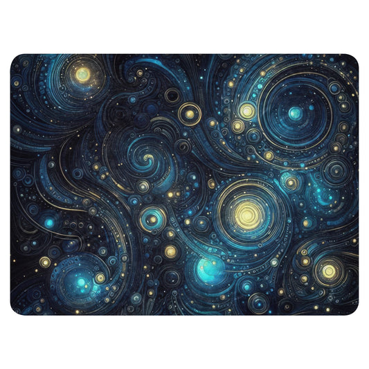 Space in Gold and Blue Sherpa blanket - Gregg Acini Adoree Designs - Blanket
