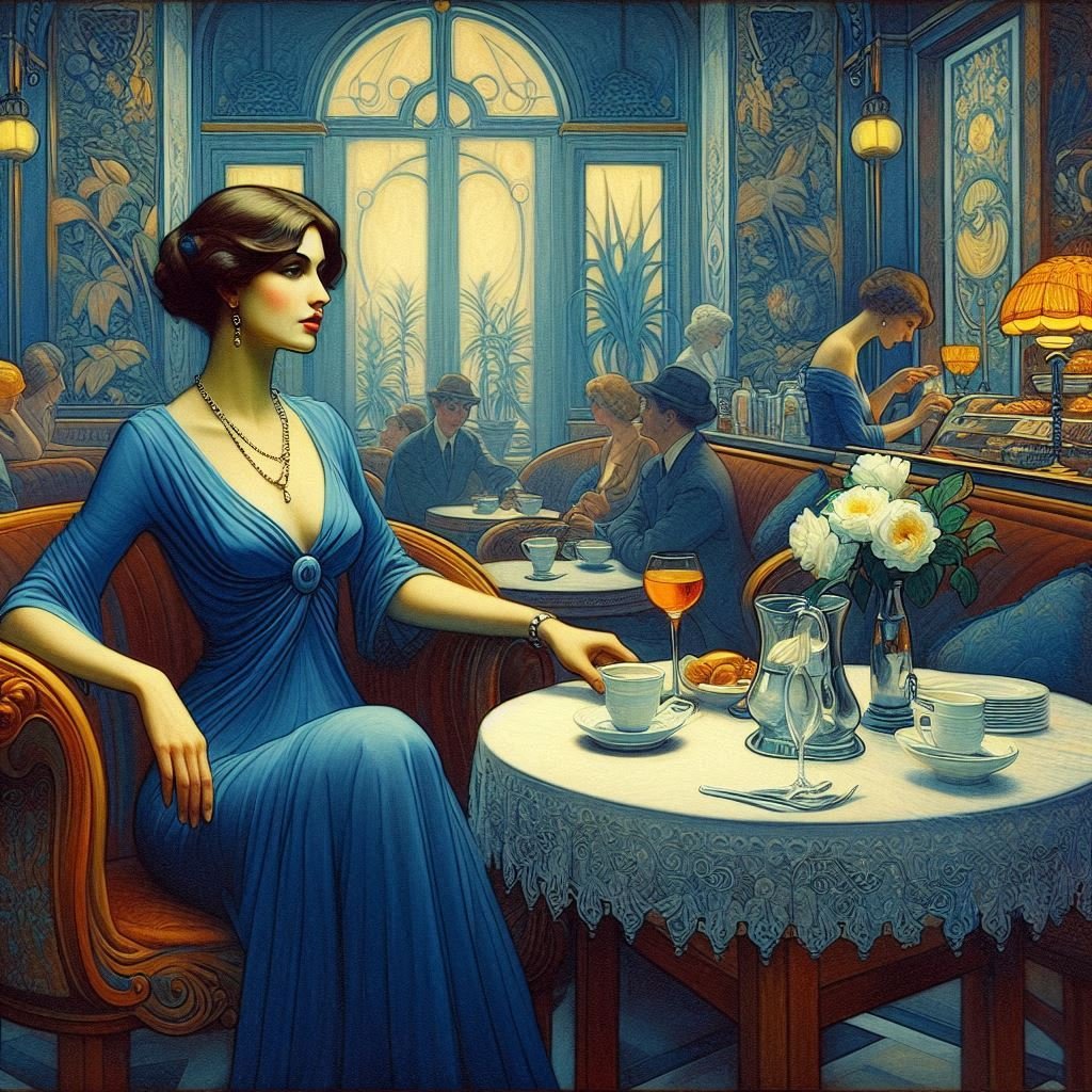 Study of Ladies in a Cafe - Gregg Acini Adoree Designs - 