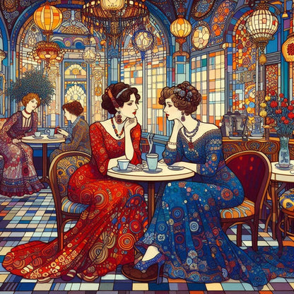 Study of Ladies in a Cafe - Gregg Acini Adoree Designs - 