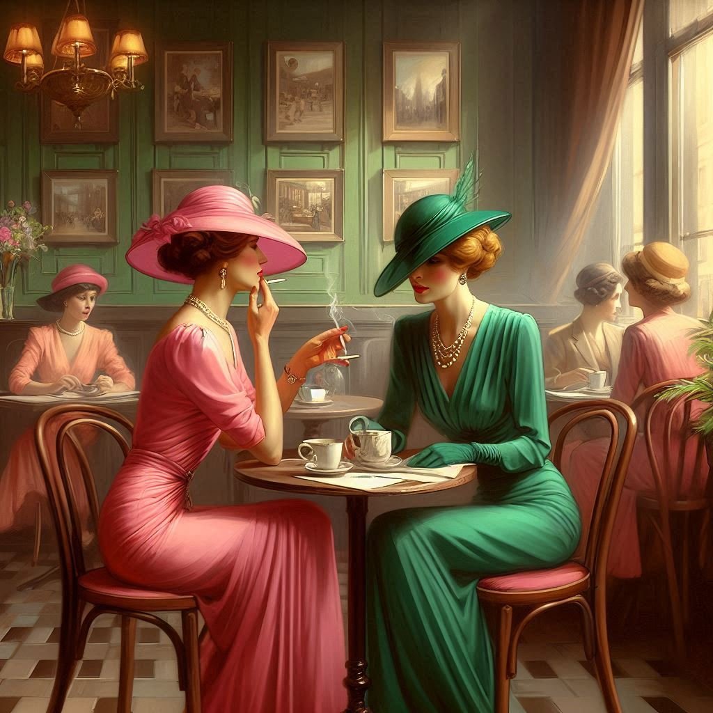 Study of Ladies in a Cafe - Gregg Acini Adoree Designs - 