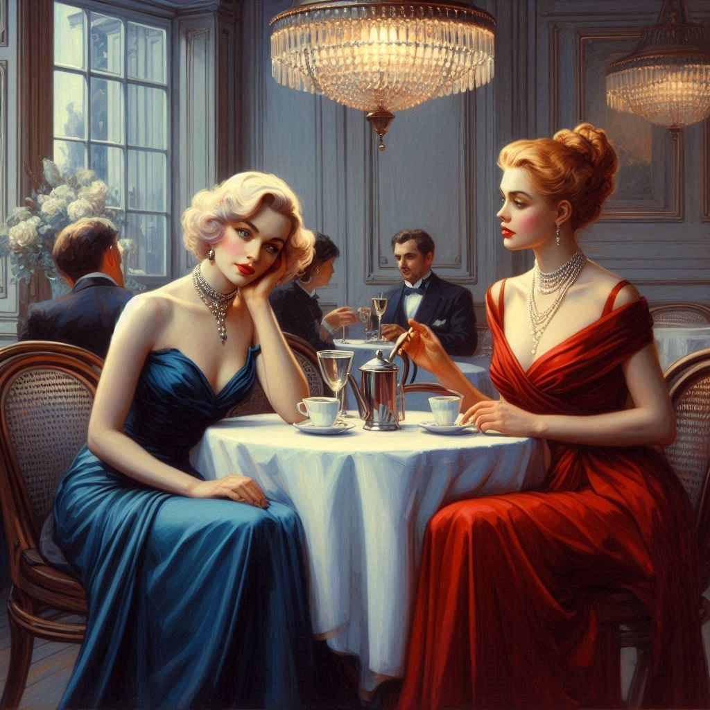 Study of Ladies in a Cafe - Gregg Acini Adoree Designs - 