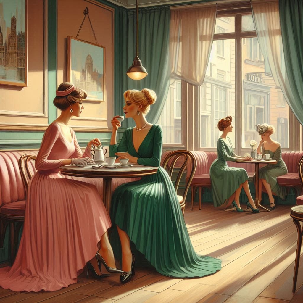 Study of Ladies in a Cafe - Gregg Acini Adoree Designs - 