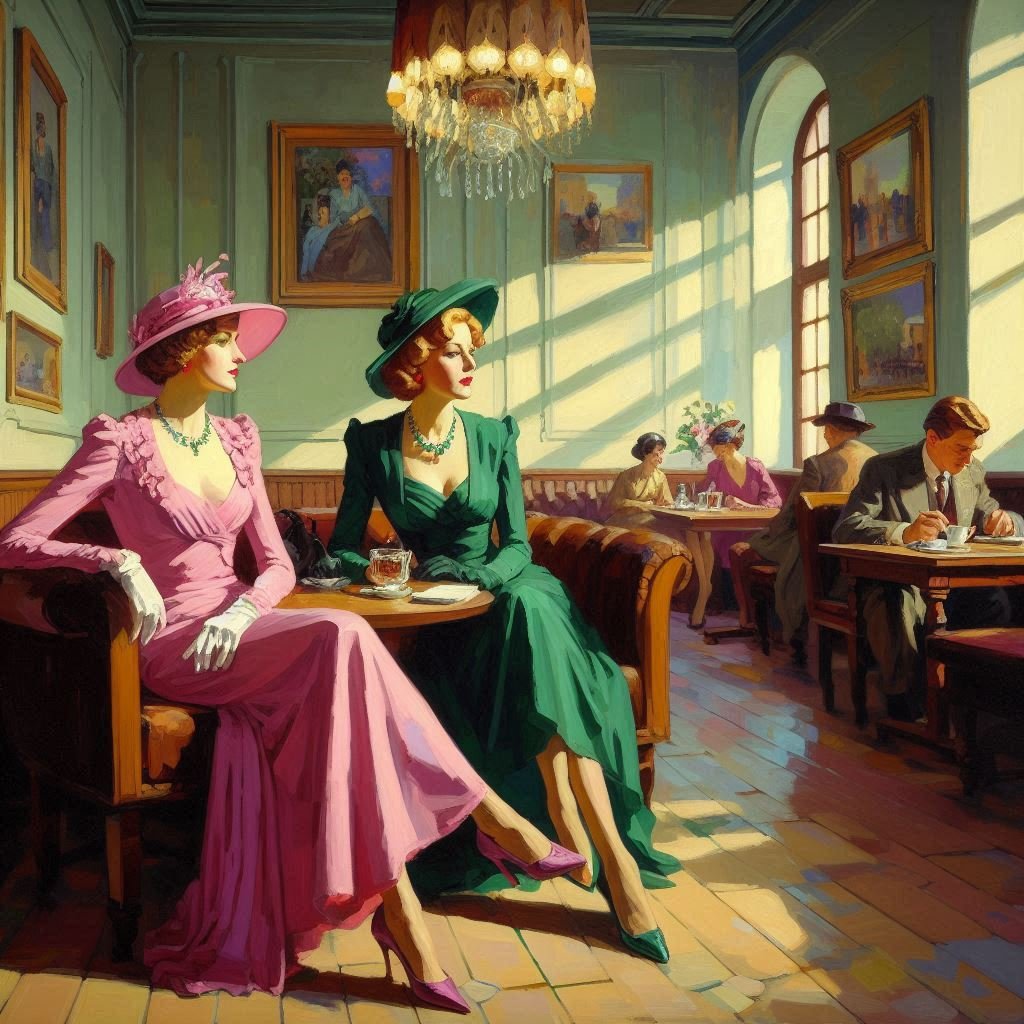 Study of Ladies in a Cafe - Gregg Acini Adoree Designs - 