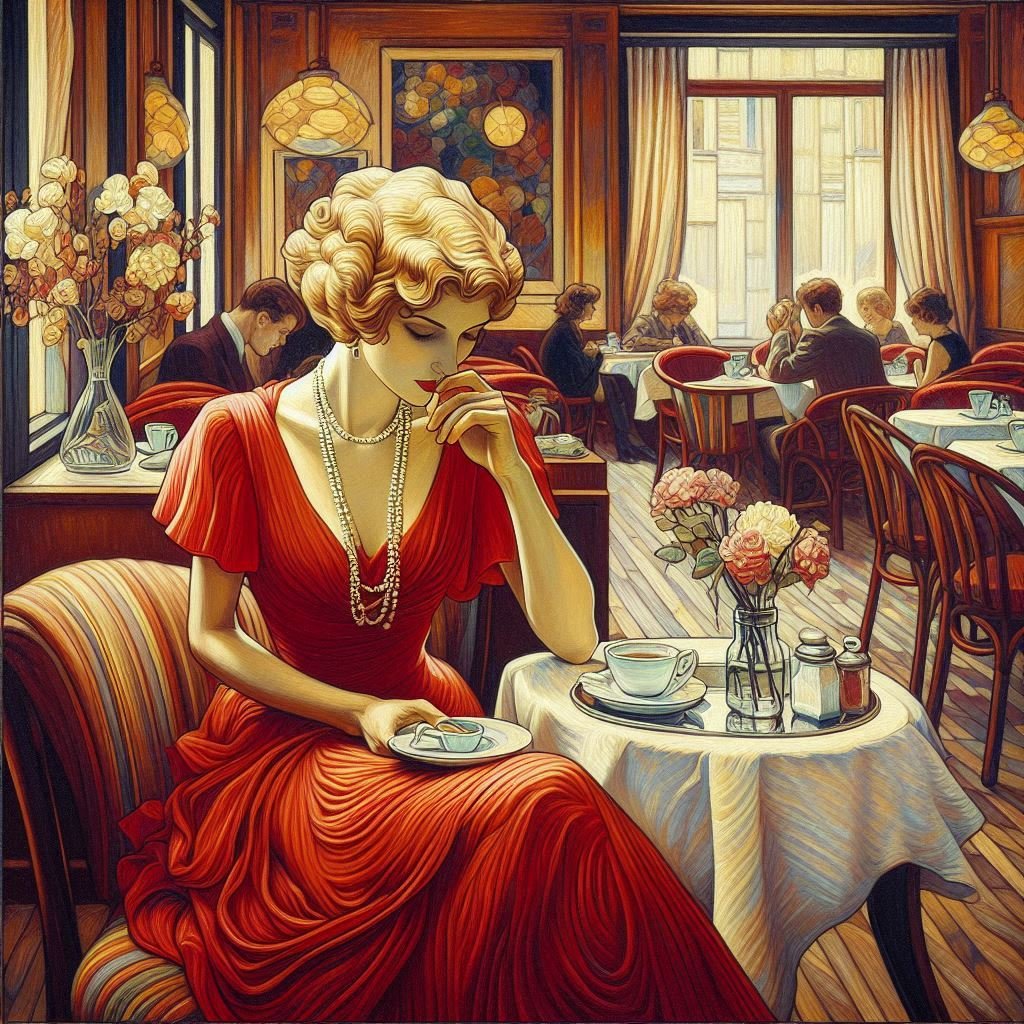 Study of Ladies in a Cafe - Gregg Acini Adoree Designs - 