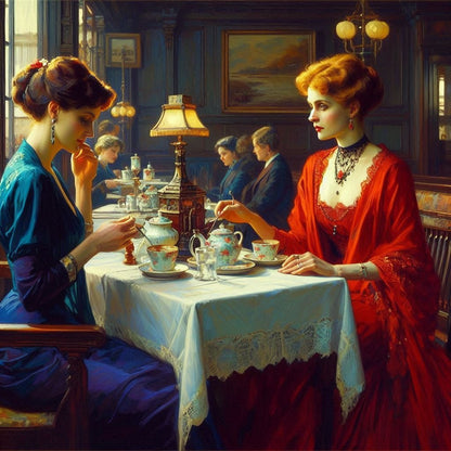 Study of Ladies in a Cafe - Gregg Acini Adoree Designs - 