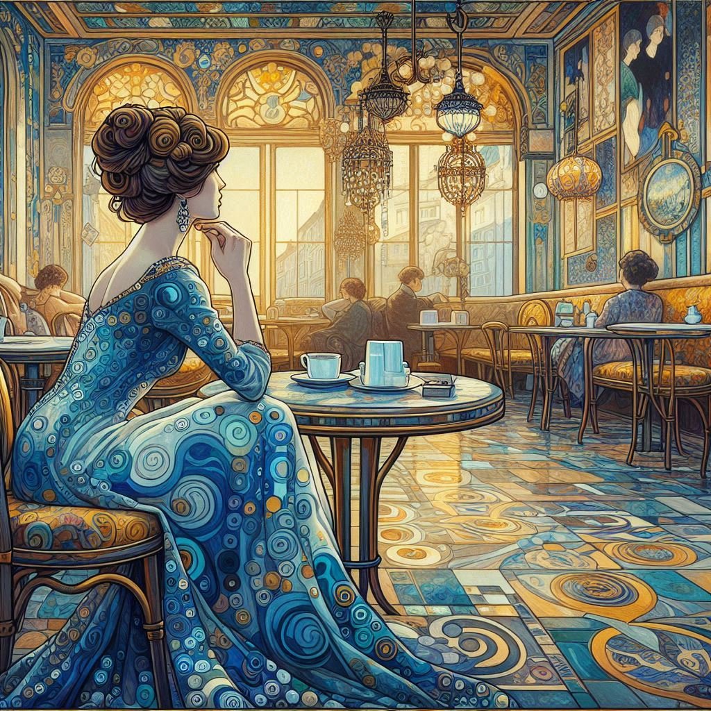 Study of Ladies in a Cafe - Gregg Acini Adoree Designs - 