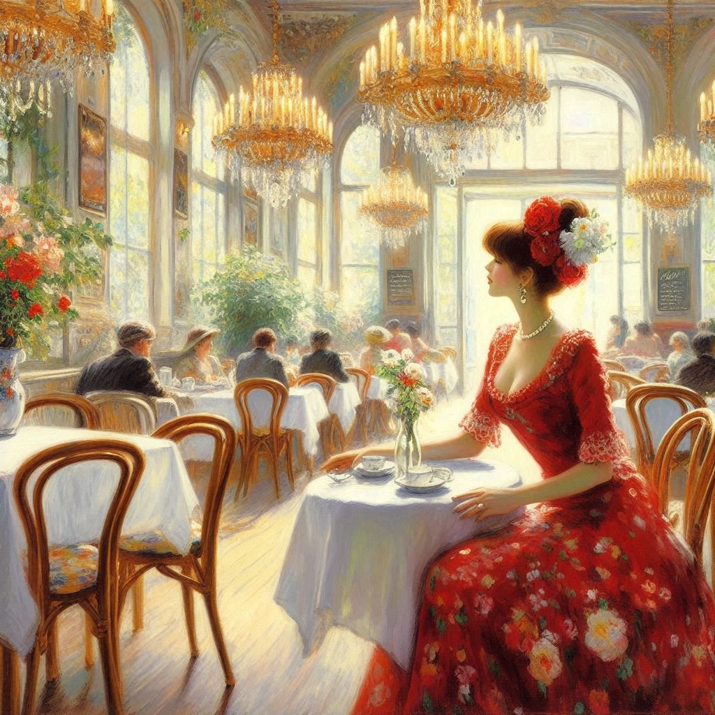 Study of Ladies in a Cafe - Gregg Acini Adoree Designs - 