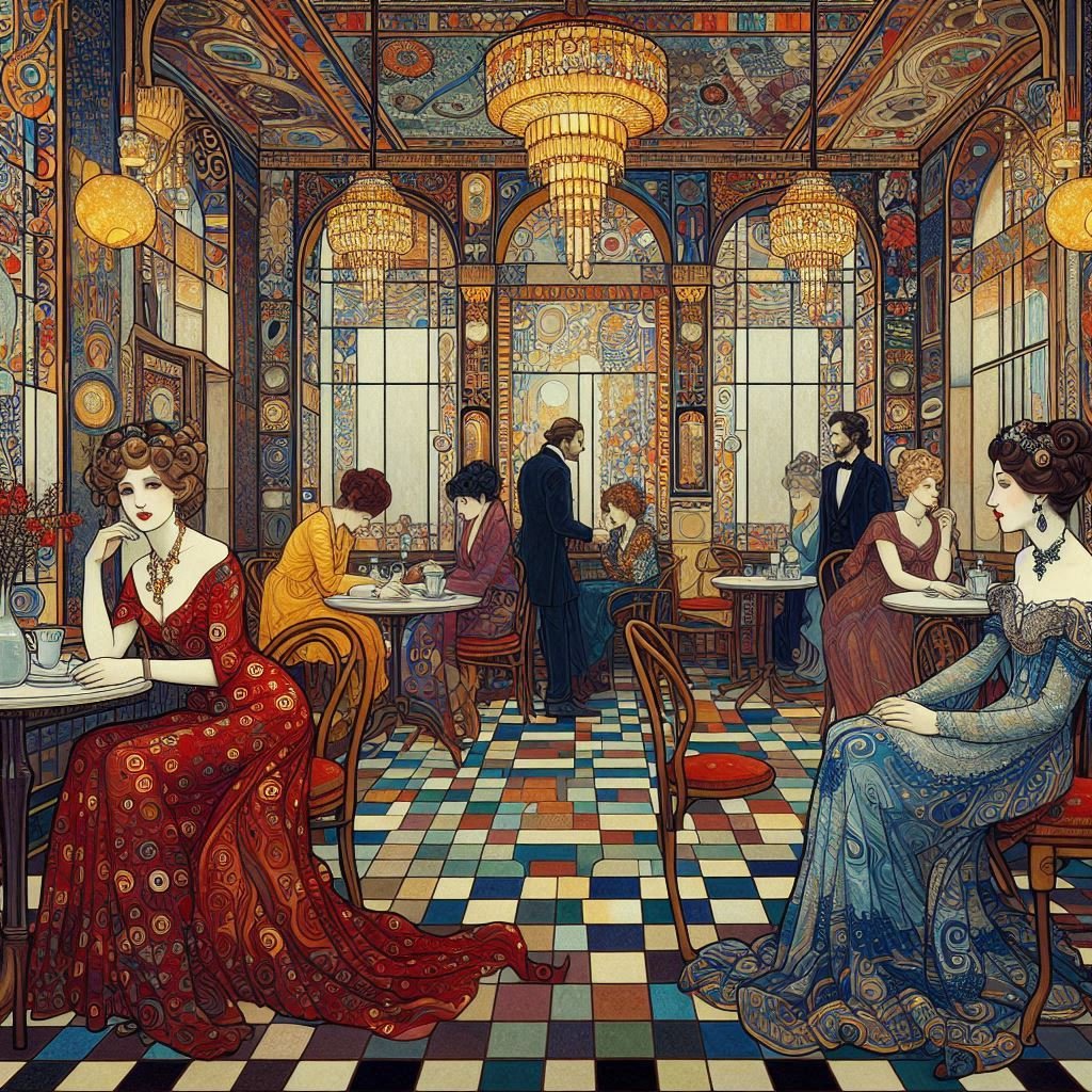 Study of Ladies in a Cafe - Gregg Acini Adoree Designs - 