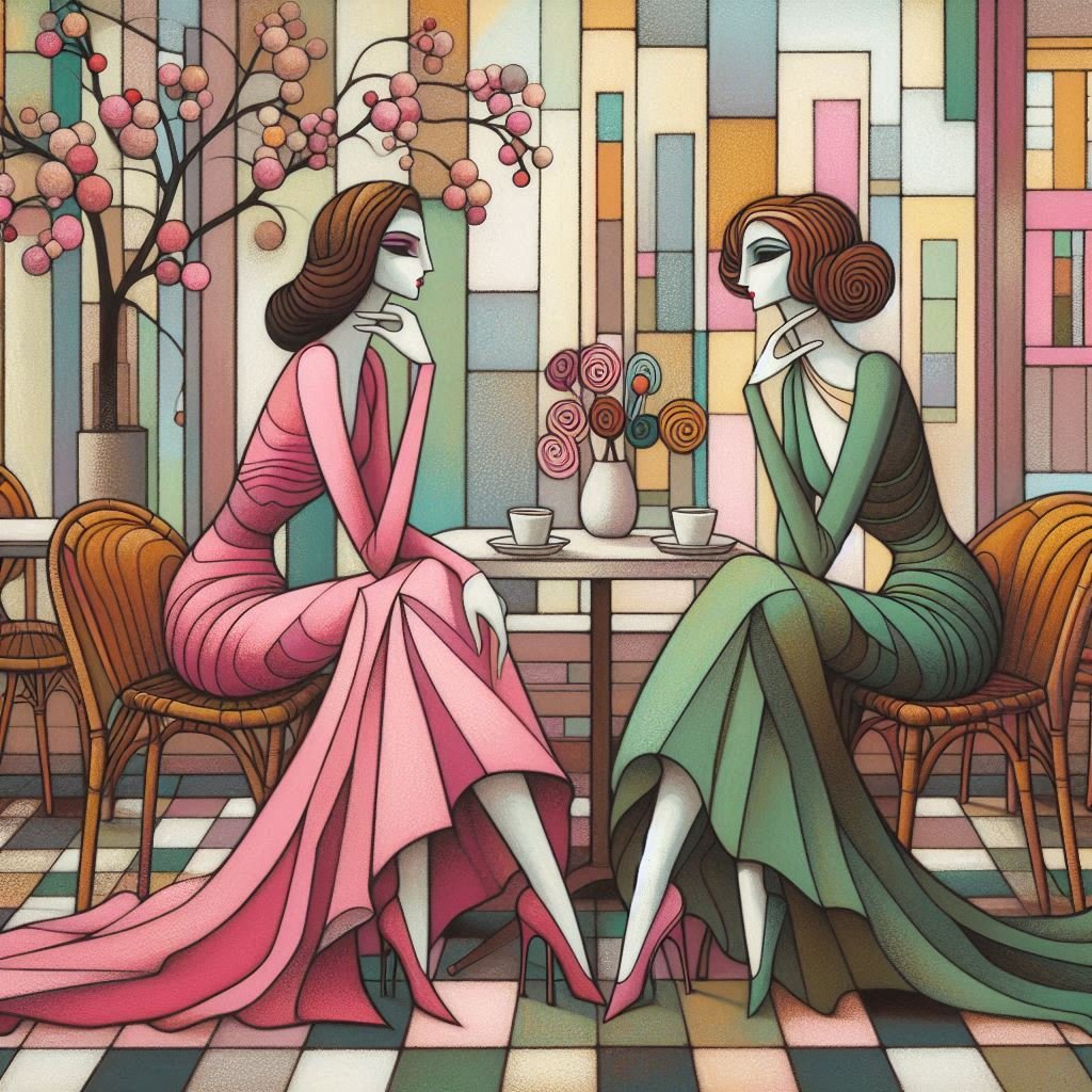 Study of Ladies in a Cafe - Gregg Acini Adoree Designs - 