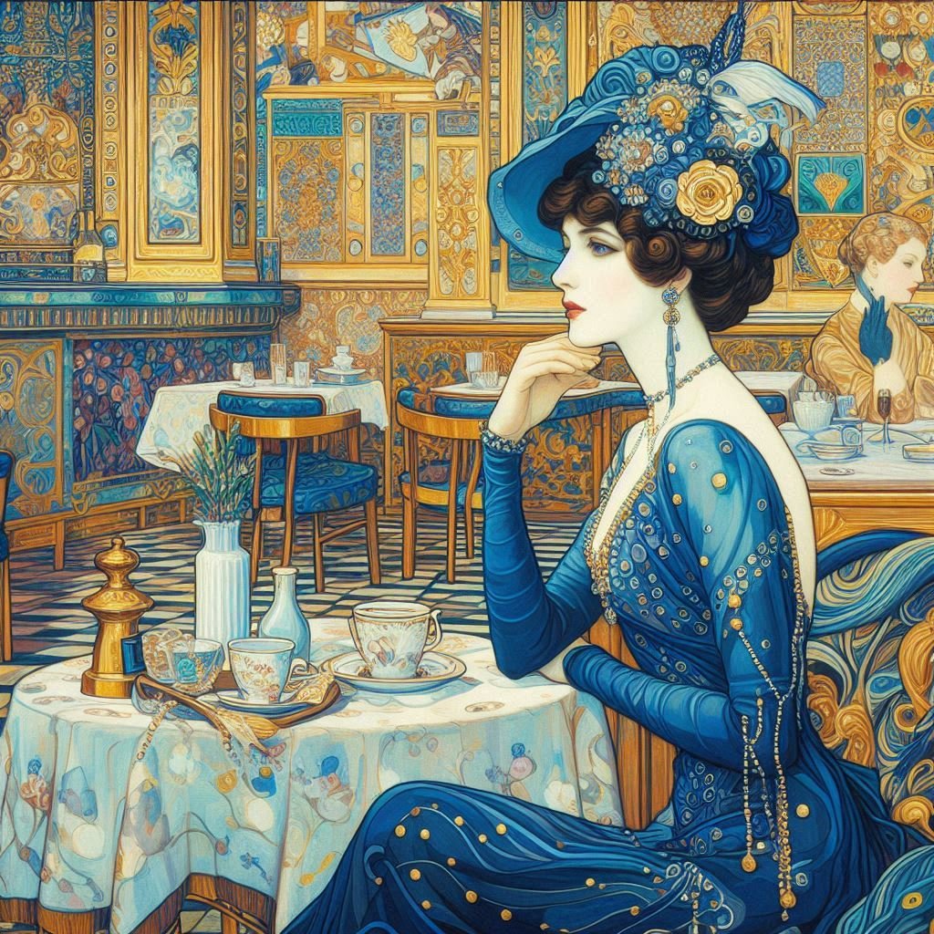 Study of Ladies in a Cafe - Gregg Acini Adoree Designs - 