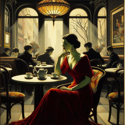 Study of Ladies in a Cafe - Gregg Acini Adoree Designs - 