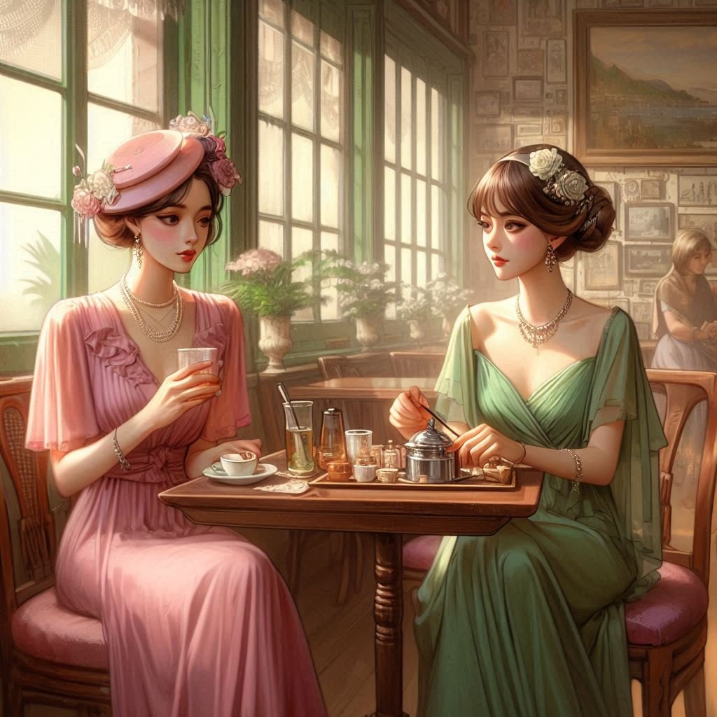 Study of Ladies in a Cafe - Gregg Acini Adoree Designs - 
