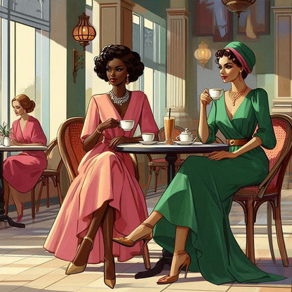 Study of Ladies in a Cafe - Gregg Acini Adoree Designs - 