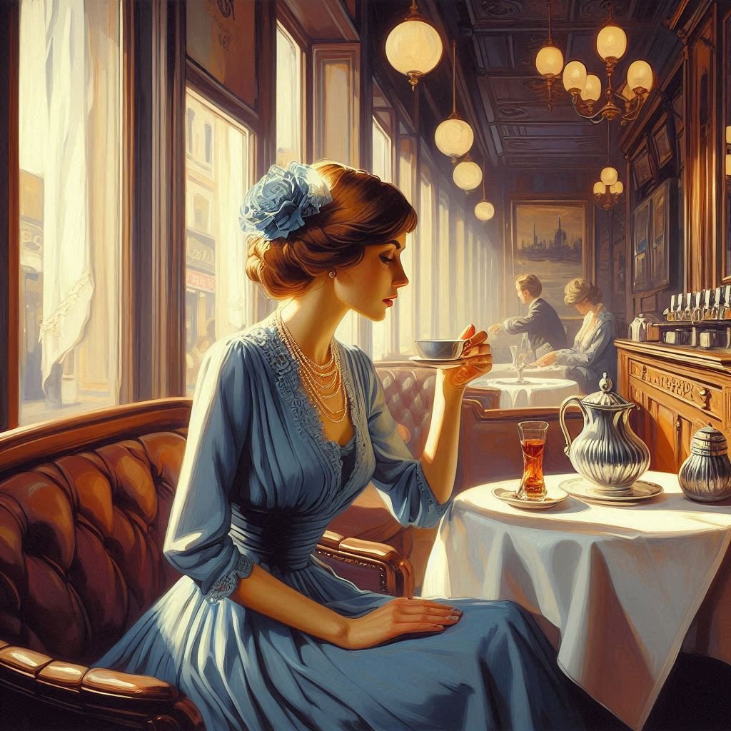 Study of Ladies in a Cafe - Gregg Acini Adoree Designs - 