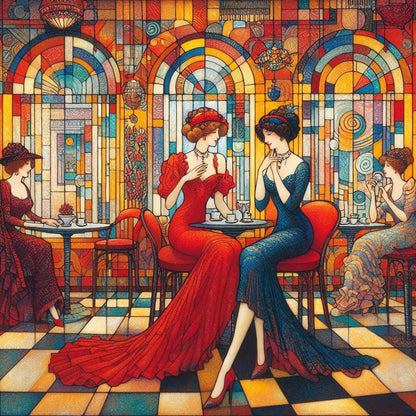 Study of Ladies in a Cafe - Gregg Acini Adoree Designs - 