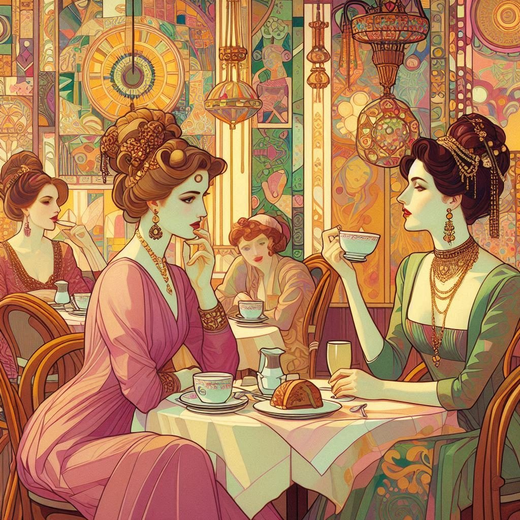 Study of Ladies in a Cafe - Gregg Acini Adoree Designs - 