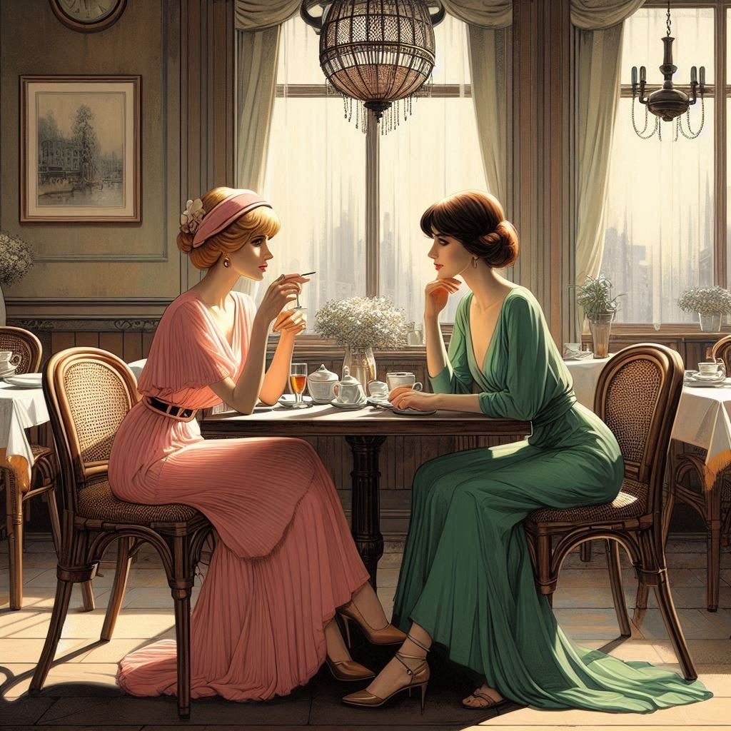 Study of Ladies in a Cafe - Gregg Acini Adoree Designs - 