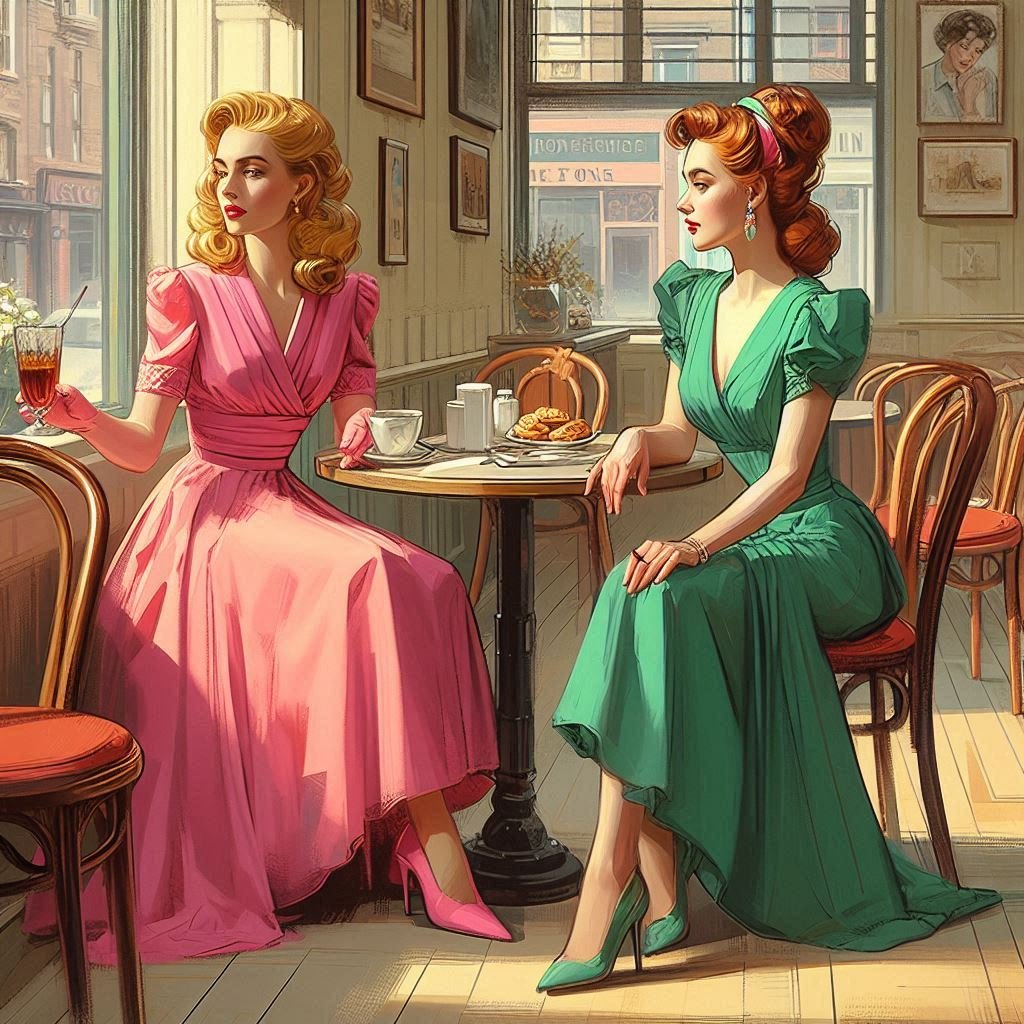 Study of Ladies in a Cafe - Gregg Acini Adoree Designs - 